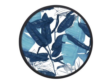 BLU ROUND ΠΙΝΑΚΑΣ ΔΙΑΚΟΣΜΗΣΗΣ 60x60x4cm ΚΑΜΒΑΣ ΜΠΛΕ ΛΕΥΚΟ ΞΥΛΟ ΜΑΥΡΟ