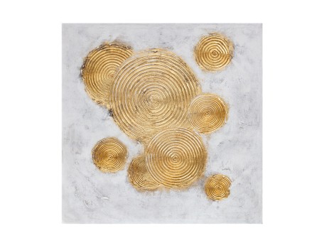 FESTOS ΠΙΝΑΚΑΣ ΔΙΑΚΟΣΜΗΣΗΣ 82x82x5cm ΚΑΜΒΑΣ ΧΡΥΣΟ ΛΕΥΚΟ ΞΥΛΟ ΧΡΥΣΟ