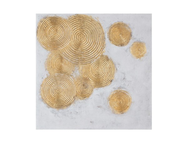 FESTOS ΠΙΝΑΚΑΣ ΔΙΑΚΟΣΜΗΣΗΣ 82x82x5cm ΚΑΜΒΑΣ ΧΡΥΣΟ ΛΕΥΚΟ ΞΥΛΟ ΧΡΥΣΟ