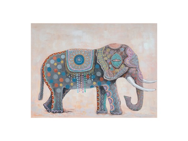PAL ELEPHANT ΠΙΝΑΚΑΣ ΔΙΑΚΟΣΜΗΣΗΣ 100x76x4cm ΚΑΜΒΑΣ ΠΟΛΥΧΡΩΜΟ ΞΥΛΟ