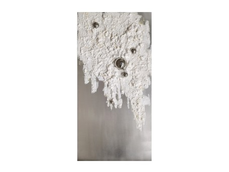 SILVER DROPS ΠΙΝΑΚΑΣ ΔΙΑΚΟΣΜΗΣΗΣ 72x142x5cm ΚΑΜΒΑΣ ΓΚΡΙ ΛΕΥΚΟ ΞΥΛΟ ΑΣΗΜΙ