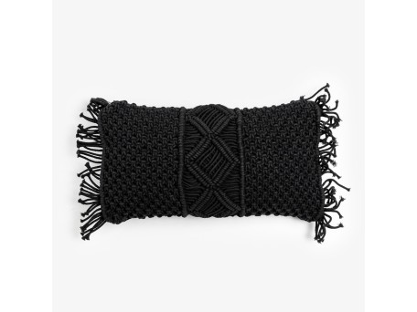 AL MANO ΔΙΑΚΟΣΜΗΤΙΚΟ ΜΑΞΙΛΑΡΙ 45x45x5cm ΒΑΜΒΑΚΙ ΜΑΥΡΟ POLYESTER