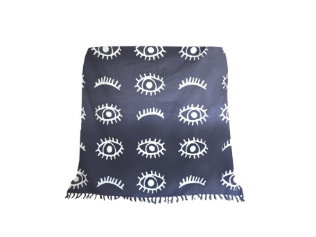 EYES GREY ΡΙΧΤΑΡΙ ΔΙΑΚΟΣΜΗΤΙΚΟ 130x170cm ΒΑΜΒΑΚΙ ΜΠΛΕ ΛΕΥΚΟ