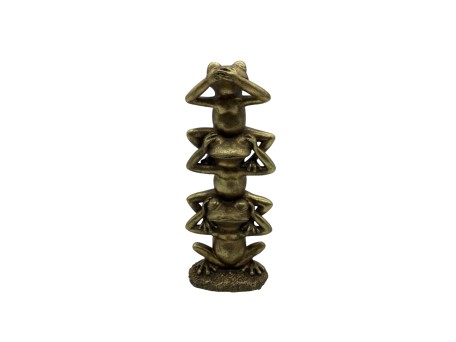 FROGGIES ΔΙΑΚΟΣΜΗΤΙΚΟ ΒΑΤΡΑΧΟΣ 10x6x22cm POLYRESIN ΧΡΥΣΟ