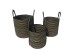 YIRMI ΚΑΛΑΘΙ SET 3ΤΜΧ 40x40x40cm ΓΙΟΥΤΑ ΦΥΣΙΚΟ ΜΑΥΡΟ