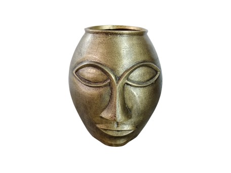 HARGA ΒΑΖΟ 23x23x27cm ΑΛΟΥΜΙΝΙΟ ΧΡΥΣΟ ΑΝΤΙΚΕ