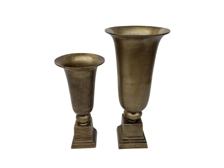 DEVI ΒΑΖΟ ΣΕΤ 2ΤΜΧ 24x24x50cm ΑΛΟΥΜΙΝΙΟ ΧΡΥΣΟ ΑΝΤΙΚΕ