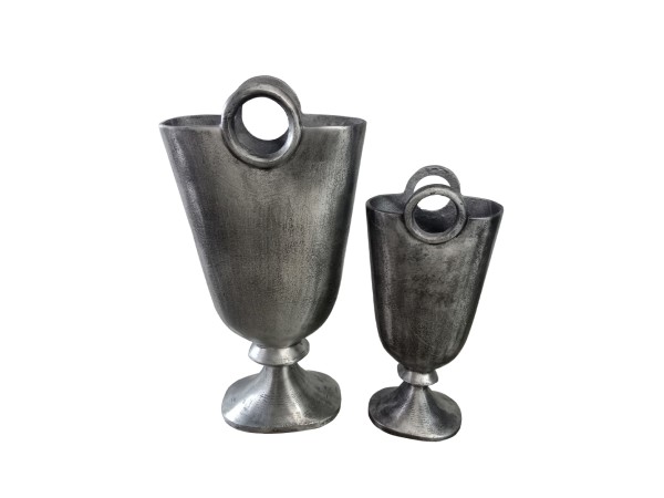 RENGO ΒΑΖΟ ΣΕΤ 2ΤΜΧ 26x14x52cm ΑΛΟΥΜΙΝΙΟ ΑΣΗΜΙ ΑΝΤΙΚΕ