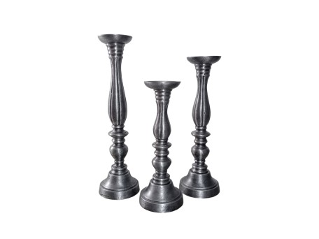 LUSAR ΚΗΡΟΠΗΓΙΟ SET 3ΤΜΧ 11x11x40cm ΑΛΟΥΜΙΝΙΟ ΑΣΗΜΙ ΑΝΤΙΚΕ