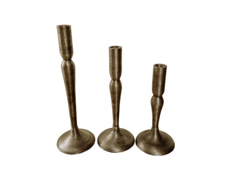 DEMEK ΚΗΡΟΠΗΓΙΟ SET 3ΤΜΧ 10x10x31cm ΑΛΟΥΜΙΝΙΟ ΧΡΥΣΟ ΑΝΤΙΚΕ