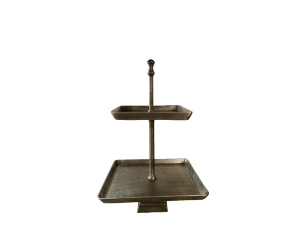 LITH ΟΡΝΤΕΒΙΕΡΑ 2 ΕΠΙΠΕΔΑ 36x36x55cm ΑΛΟΥΜΙΝΙΟ ΧΡΥΣΟ ΑΝΤΙΚΕ