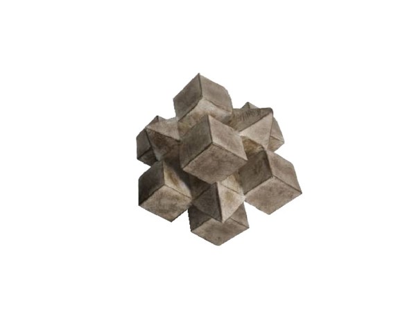 3D CUBE ΔΙΑΚΟΣΜΗΤΙΚΟ ΚΟΜΠΟΣ 20x20x20cm POLYRESIN ΦΥΣΙΚΟ