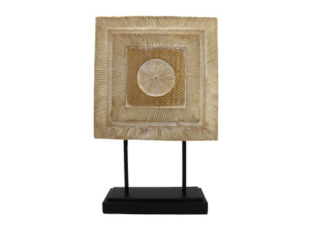 SQUARE DRUM ΔΙΑΚΟΣΜΗΤΙΚΟ TOTEM 26x8x40cm POLYRESIN ΦΥΣΙΚΟ ΜΑΥΡΟ