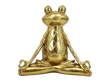 YOGA FROGIE ΔΙΑΚΟΣΜΗΤΙΚΟ ΒΑΤΡΑΧΟΣ 21x12x20cm POLYRESIN ΧΡΥΣΟ