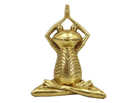 YOGA FROGIE ΔΙΑΚΟΣΜΗΤΙΚΟ ΒΑΤΡΑΧΟΣ 16x11x21cm POLYRESIN ΧΡΥΣΟ