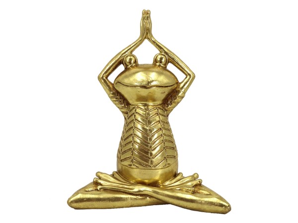 YOGA FROGIE ΔΙΑΚΟΣΜΗΤΙΚΟ ΒΑΤΡΑΧΟΣ 16x11x21cm POLYRESIN ΧΡΥΣΟ