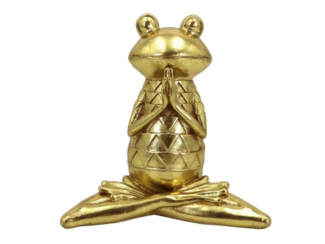 YOGA FROGIE ΔΙΑΚΟΣΜΗΤΙΚΟ ΒΑΤΡΑΧΟΣ 18x11x19cm POLYRESIN ΧΡΥΣΟ