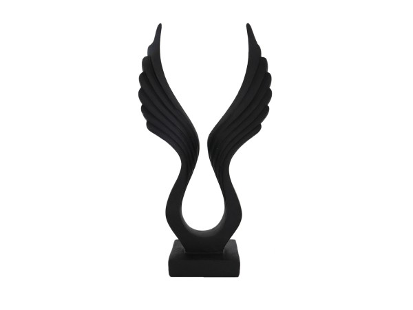 BLACK FEATHERS ΔΙΑΚΟΣΜΗΤΙΚΟ TOTEM 16x7x30cm POLYRESIN ΜΑΥΡΟ