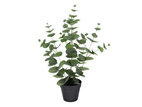 EUCALYPTUS ΦΥΤΟ ΤΕΧΝΗΤΟ ΣΕ ΓΛΑΣΤΡΑ 49cm POLYESTER ΠΡΑΣΙΝΟ PE/PP