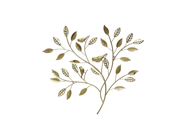 OLIVE BIRD ΔΙΑΚΟΣΜΗΤΙΚΟ ΤΟΙΧΟΥ 82x3x76cm ΜΕΤΑΛΛΟ ΧΡΥΣΟ