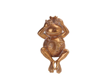 GRENOUILLE ΔΙΑΚΟΣΜΗΤΙΚΟ ΒΑΤΡΑΧΟΣ 12x10x23cm POLYRESIN ΧΡΥΣΟ