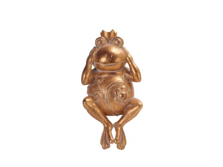 GRENOUILLE ΔΙΑΚΟΣΜΗΤΙΚΟ ΒΑΤΡΑΧΟΣ 11x10x23cm POLYRESIN ΧΡΥΣΟ