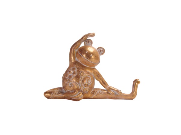 YOGA FROG ΔΙΑΚΟΣΜΗΤΙΚΟ ΒΑΤΡΑΧΟΣ 26x12x19cm POLYRESIN ΧΡΥΣΟ