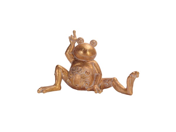 YOGA FROG ΔΙΑΚΟΣΜΗΤΙΚΟ ΒΑΤΡΑΧΟΣ 32x14x20cm POLYRESIN ΧΡΥΣΟ
