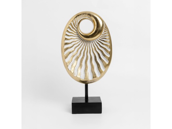 ESPIRAL OVAL ΔΙΑΚΟΣΜΗΤΙΚΟ TOTEM 22x8x42cm POLYRESIN ΧΡΥΣΟ ΜΑΥΡΟ