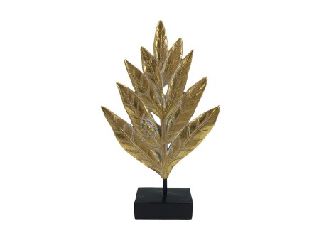 RUOMO ΔΙΑΚΟΣΜΗΤΙΚΟ ΦΥΛΛΟ 15x5x26cm POLYRESIN ΧΡΥΣΟ ΜΑΥΡΟ