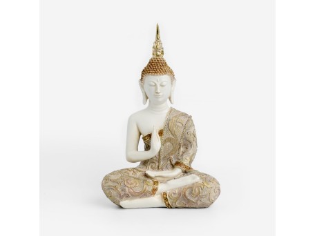 FADHI ΔΙΑΚΟΣΜΗΤΙΚΟ ΒΟΥΔΑΣ 22x12x34cm POLYRESIN ΜΠΕΖ ΧΡΥΣΟ ΜΩΒ