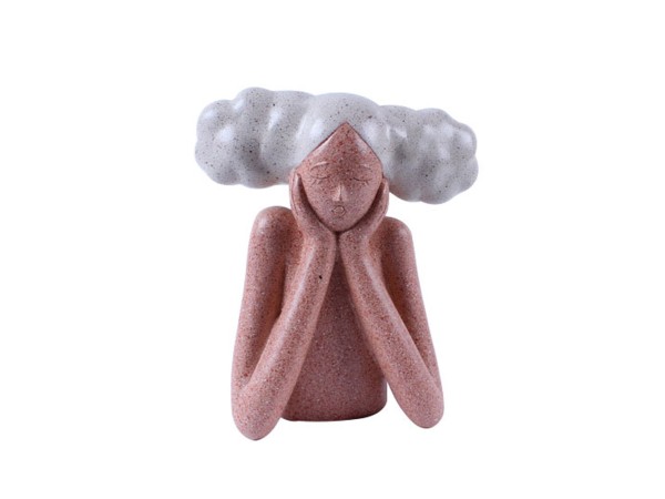 CHEVEU PINK 3 ΔΙΑΚΟΣΜΗΤΙΚΗ ΦΙΓΟΥΡΑ 19x10x21cm POLYRESIN TERRACOTTA ΓΚΡΙ