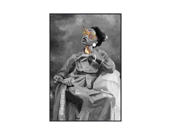 STYLE FEMME ΠΙΝΑΚΑΣ ΔΙΑΚΟΣΜΗΣΗΣ 62x92x5cm ΚΑΜΒΑΣ ΠΟΛΥΧΡΩΜΟ ΞΥΛΟ ΜΑΥΡΟ