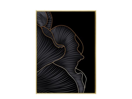 METS ΠΙΝΑΚΑΣ ΔΙΑΚΟΣΜΗΣΗΣ 52x72x4cm ΚΑΜΒΑΣ ΜΑΥΡΟ ΧΡΥΣΟ ΞΥΛΟ ΧΡΥΣΟ