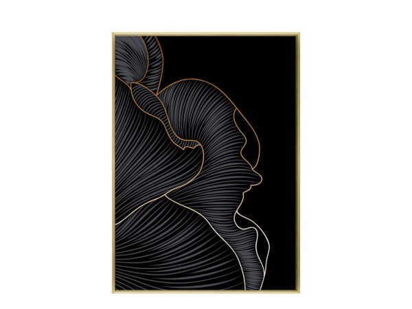 METS ΠΙΝΑΚΑΣ ΔΙΑΚΟΣΜΗΣΗΣ 52x72x4cm ΚΑΜΒΑΣ ΜΑΥΡΟ ΧΡΥΣΟ ΞΥΛΟ ΧΡΥΣΟ