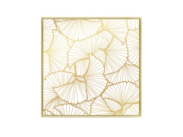 LANGO WHITE ΠΙΝΑΚΑΣ ΔΙΑΚΟΣΜΗΣΗΣ 52x52x4cm ΚΑΜΒΑΣ ΛΕΥΚΟ ΧΡΥΣΟ ΞΥΛΟ ΧΡΥΣΟ