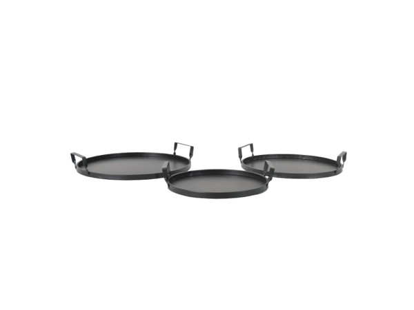 CART ΔΙΣΚΟΣ SET 3ΤΜΧ 37x35x6cm ΜΕΤΑΛΛΟ ΜΑΥΡΟ