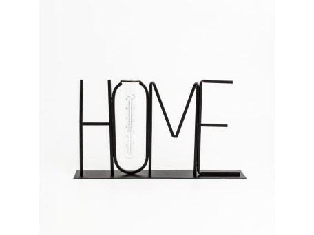 HOME ΔΙΑΚΟΣΜΗΤΙΚΗ ΕΠΙΓΡΑΦΗ 38x5x22cm ΜΕΤΑΛΛΟ ΜΑΥΡΟ ΓΥΑΛΙ