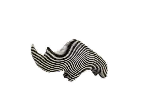 CHARLES ΔΙΑΚΟΣΜΗΤΙΚΟ ΡΙΝΟΚΕΡΟΣ 24x7x13cm POLYRESIN ΛΕΥΚΟ ΜΑΥΡΟ