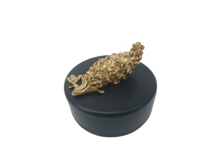 BLOOM ΚΟΥΤΙ ΑΠΟΘΗΚΕΥΣΗΣ 12x12x9cm POLYRESIN ΜΑΥΡΟ ΧΡΥΣΟ