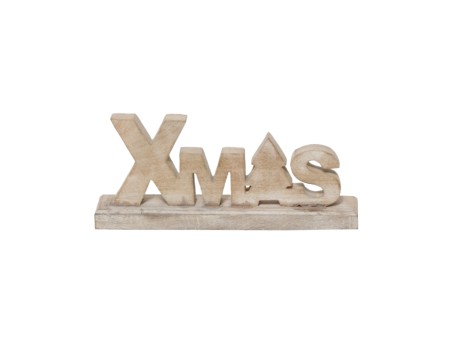 WHITE XMAS ΧΡΙΣΤΟΥΓΕΝΝΙΑΤΙΚΟ ΔΙΑΚΟΣΜΗΤΙΚΟ 10x3x23cm ΞΥΛΟ MANGO WHITE WASHED