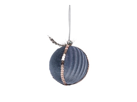DREAMY ΧΡΙΣΤΟΥΓΕΝΝΙΑΤΙΚΗ ΜΠΑΛΑ 8x8x8cm POLYFOAM ΜΠΛΕ ΧΡΥΣΟ ΥΦΑΣΜΑ