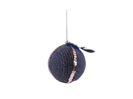 DREAMY ΧΡΙΣΤΟΥΓΕΝΝΙΑΤΙΚΗ ΜΠΑΛΑ 7x7x7cm POLYFOAM ΜΠΛΕ ΧΡΥΣΟ ΥΦΑΣΜΑ