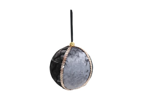 MOONLIGHT ΧΡΙΣΤΟΥΓΕΝΝΙΑΤΙΚΗ ΜΠΑΛΑ 8x8x8cm POLYFOAM ΓΚΡΙ ΜΑΥΡΟ ΥΦΑΣΜΑ ΧΡΥΣΟ