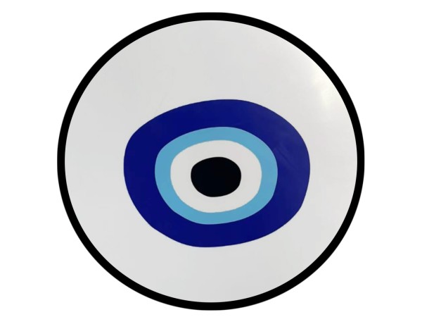 BLUE EYES ΔΙΣΚΟΣ ΔΙΑΚΟΣΜΗΣΗΣ 40x40x4cm MDF ΛΕΥΚΟ ΜΠΛΕ ΜΑΥΡΟ