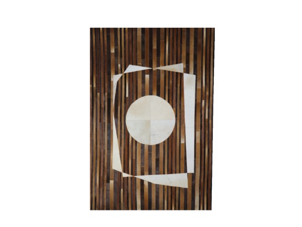 CENTER ΧΑΛΙ ΣΑΛΟΝΙΟΥ 160x240cm ΔΕΡΜΑ ΚΑΦΕ ΜΑΥΡΟ ΜΑΛΛΙΝΟ ΜΠΕΖ