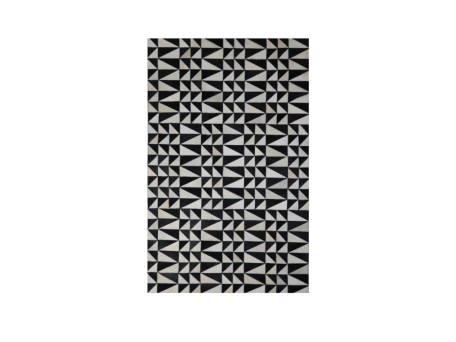 BLACK : WHITE ΧΑΛΙ ΣΑΛΟΝΙΟΥ 120x200cm ΔΕΡΜΑ ΜΑΥΡΟ ΛΕΥΚΟ ΜΑΛΛΙΝΟ