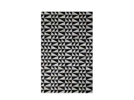 BLACK : WHITE ΧΑΛΙ ΣΑΛΟΝΙΟΥ 170x240cm ΔΕΡΜΑ ΜΑΥΡΟ ΛΕΥΚΟ ΜΑΛΛΙΝΟ