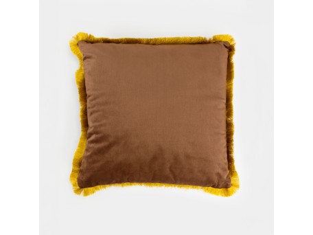 TERRICIO ΔΙΑΚΟΣΜΗΤΙΚΟ ΜΑΞΙΛΑΡΙ 45x45cm ΒΕΛΟΥΔΟ ΚΑΦΕ ΧΡΥΣΟ