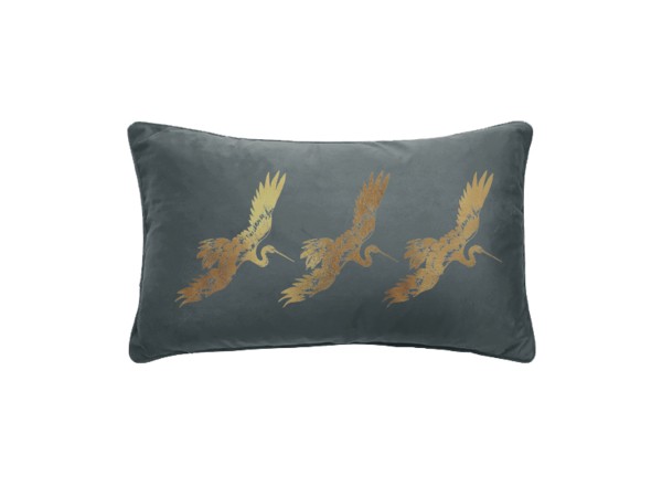 CREYR ΔΙΑΚΟΣΜΗΤΙΚΟ ΜΑΞΙΛΑΡΙ 30x50cm ΒΕΛΟΥΔΟ ΓΚΡΙ ΧΡΥΣΟ